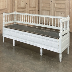 19th Century Swedish Neoclassical Painted Bench ~ Trunk