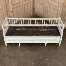 19th Century Swedish Neoclassical Painted Bench ~ Trunk