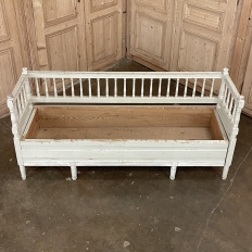 19th Century Swedish Neoclassical Painted Bench ~ Trunk