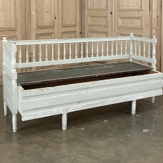 19th Century Swedish Neoclassical Painted Bench ~ Trunk