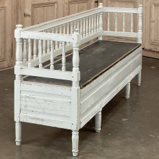 19th Century Swedish Neoclassical Painted Bench ~ Trunk
