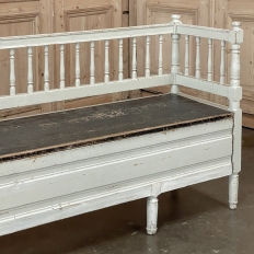 19th Century Swedish Neoclassical Painted Bench ~ Trunk