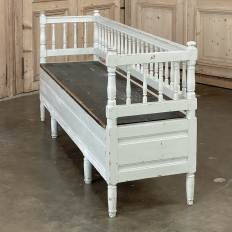 19th Century Swedish Neoclassical Painted Bench ~ Trunk