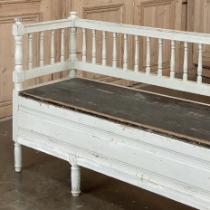 19th Century Swedish Neoclassical Painted Bench ~ Trunk