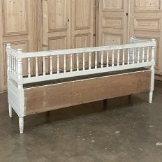 19th Century Swedish Neoclassical Painted Bench ~ Trundle Bed