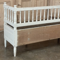 19th Century Swedish Neoclassical Painted Bench ~ Trunk