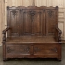 Antique Country French Louis XIV Hall Bench with Trunk