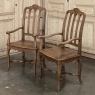 Set of 8 Antique Country French Dining Chairs includes 2 Armchairs