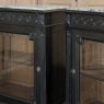 Pair Napoleon III Period Ebonized Marble Top Vitrines ~ Display Cases
