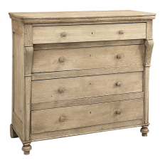 19th Century Rustic Charles X Commode ~ Chest of Drawers in Stripped Oak