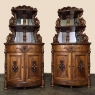 Pair 19th Century French Napoleon III Period Corner Cabinets ~ Vaisseliers