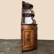 Pair 19th Century French Napoleon III Period Corner Cabinets ~ Vaisseliers