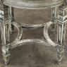 19th Century French Neoclassical Round Painted End Table with Carrara Marble Top