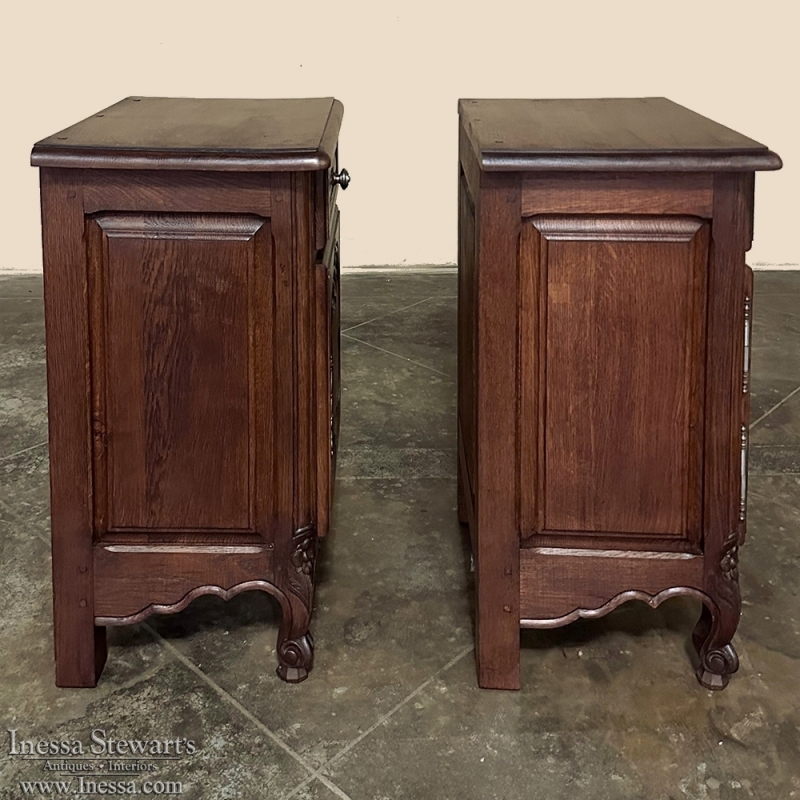 Pair Antique Country French Nightstands