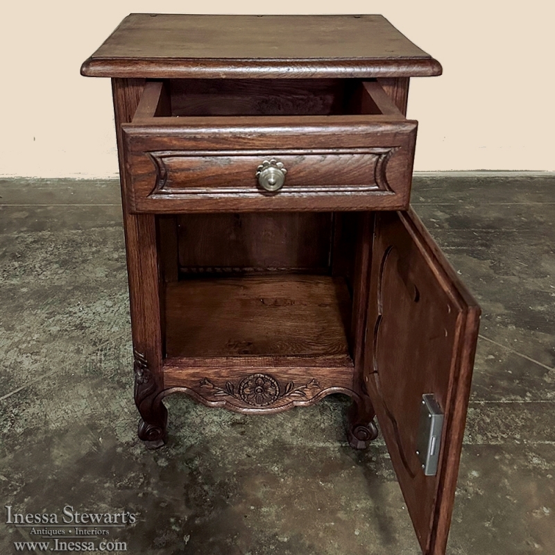 Pair Antique Country French Nightstands