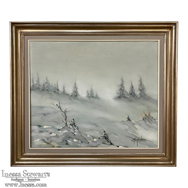 Framed Oil Painting on Canvas by Louis Mehaignoul