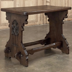 19th Century French Gothic Revival Library Table ~ Console