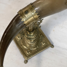 Pair 19th Century Brass & Horn Trophies