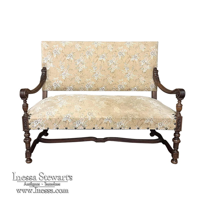 Antique French Louis XIV Walnut Canape ~ Sofa ~ Settee