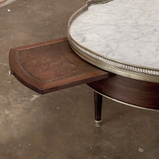 Antique French Bouillotte Oval Marble Top Coffee Table