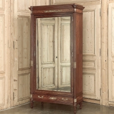 19th Century French Louis XVI Mahogany Armoire with Bronze Mounts from Paris