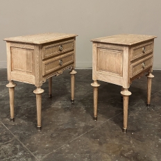 Pair Antique French Louis XVI Neoclassical Nightstands ~ End Tables