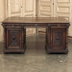 Antique French Renaissance Partner's Desk