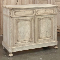 19th Century Country French Neoclassical Buffet in Stripped Oak