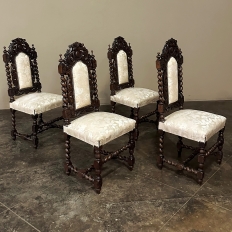 Set of Four 19th Century French Renaissance Upholstered Chairs
