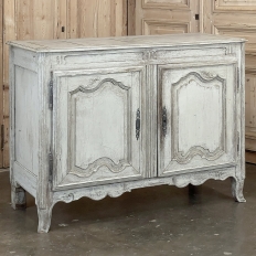 18th Century French Louis XV Painted Buffet with Serpentine Paneled Doors