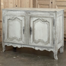 18th Century French Louis XV Painted Buffet with Serpentine Paneled Doors
