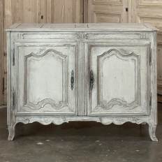 18th Century French Louis XV Painted Buffet with Serpentine Paneled Doors