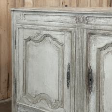 18th Century French Louis XV Painted Buffet with Serpentine Paneled Doors
