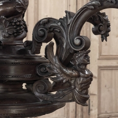 Antique Hand-Carved Walnut Italian Renaissance Chandelier