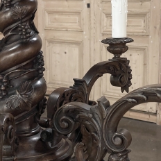 Antique Hand-Carved Walnut Italian Renaissance Chandelier