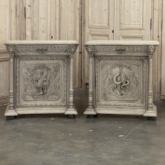 Pair 19th Century French Renaissance Confituriers ~ Cabinets
