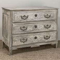 18th Century Country French Whitewashed Commode with Bronze Hardware