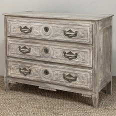 18th Century Country French Whitewashed Commode with Bronze Hardware