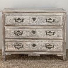 18th Century Country French Whitewashed Commode with Bronze Hardware