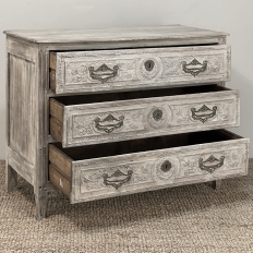 18th Century Country French Whitewashed Commode with Bronze Hardware