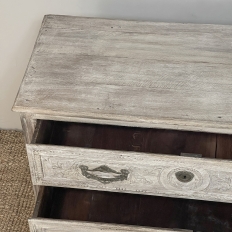 18th Century Country French Whitewashed Commode with Bronze Hardware