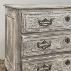 18th Century Country French Whitewashed Commode with Bronze Hardware
