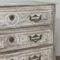 18th Century Country French Whitewashed Commode with Bronze Hardware