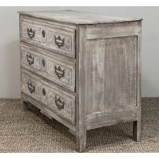 18th Century Country French Whitewashed Commode with Bronze Hardware
