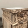 19th Century French Renaissance Barley Twist Nightstand with Carrara Marble