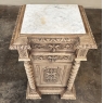 19th Century French Renaissance Barley Twist Nightstand with Carrara Marble