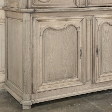 Grand 18th Century Country French Buffet a Deux Corps in Stripped Oak