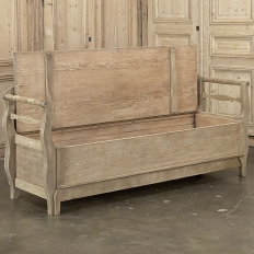 19th Century Swedish Bench ~ Trundle Bed in Stripped Pine