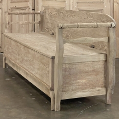 19th Century Swedish Bench ~ Trundle Bed in Stripped Pine