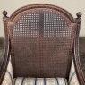 Pair Antique French Louis XVI Walnut Upholstered Bergeres ~ Armchairs